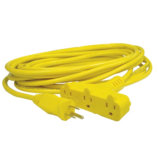 [136050] Extensión eléctrica tipo abanico uso rudo aterrizada color amarillo, 8 m Surtek