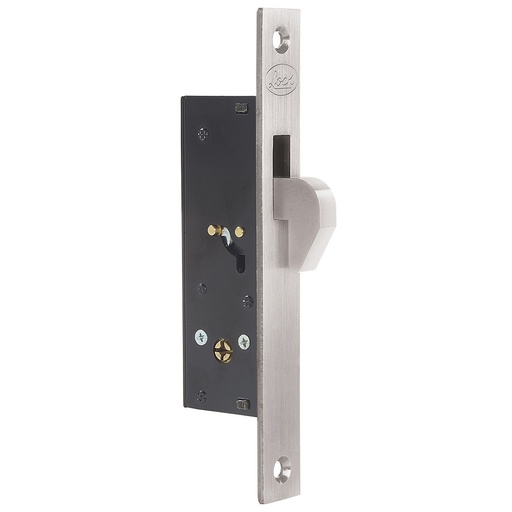 [L2101NI] Cerrojo para embutir de gancho, níquel satinado, llave tetra, en caja Lock