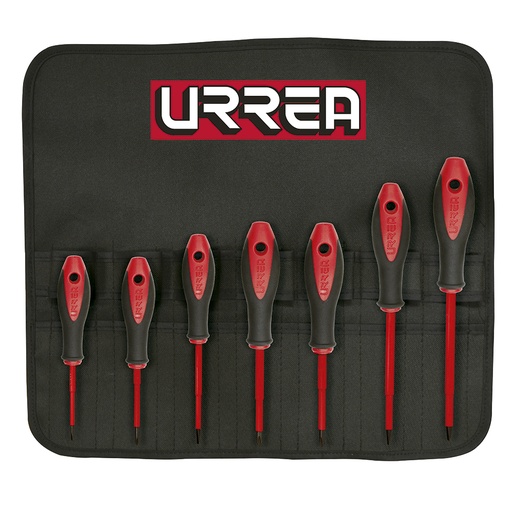 [9700BA] Juego de destornilladores con mango bimaterial 1000 V combinados, 7 piezas Urrea