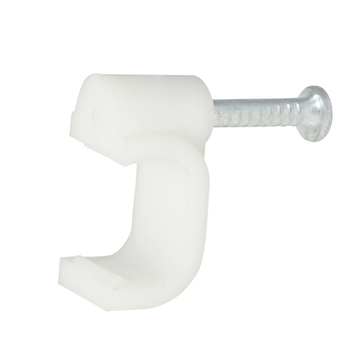 [GRAD5] Grapa para cable dúplex 5 mm, color blanco, 20 piezas Surtek