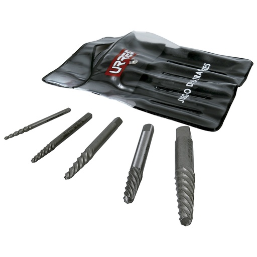 [9500B] Juego de extractor "cola de cochino" para tornillos, 5 piezas Urrea
