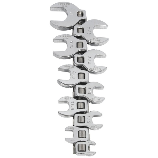 [4900-10] Juego de llaves pata de cuervo cuadro de 3/8", en pulgadas, 10 piezas Urrea