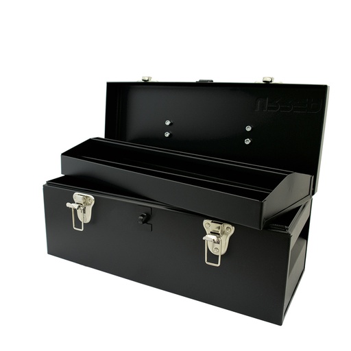 [D4C20] Caja portaherramientas metálica con asa metálica color negro 17" x 7" x 7" Urrea