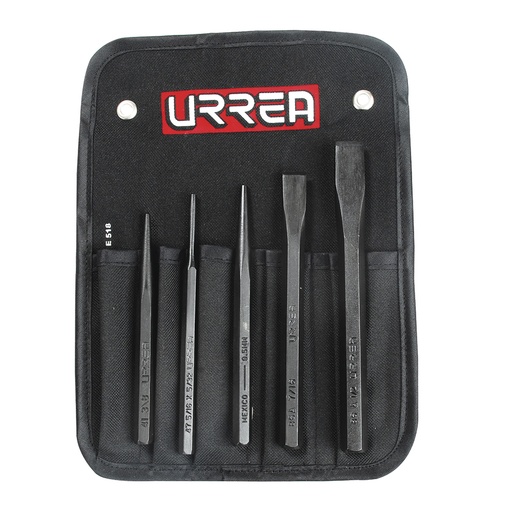 [NO.4] Juego de cinceles, punzones y botadores, 5 piezas Urrea