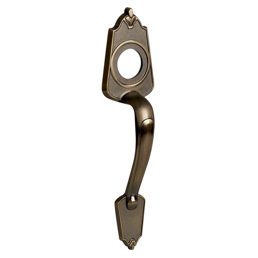 [LJ77LA] Jaladera para cerradura de sobreponer, latón antiguo, en caja Lock