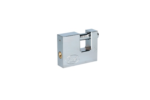 [L22C70ECSB] Candado de acero para cortina metálica 70 mm, cromo satinado, llave estándar Lock