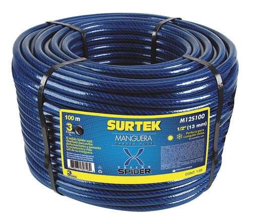 [M1S50] Manguera para jardín tejido spider en rollo 1", 50 m Surtek
