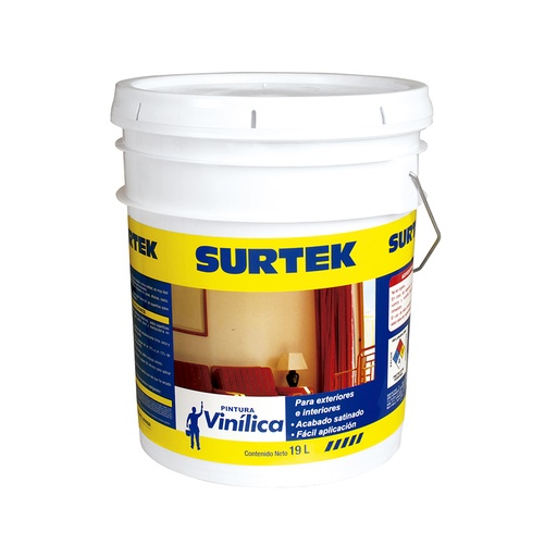 [SP20422] Cubeta de pintura vinílica 19 Lt color amarillo paja Surtek