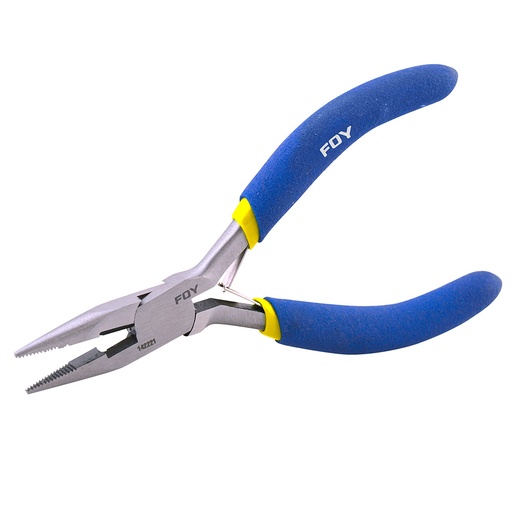 [142221] Mini pinza para electrónica con mango de vinil de 4-5/8", corte lateral Foy