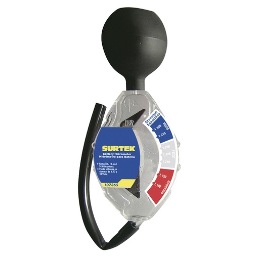 [107365] Hidrómetro para batería, capacidad 1100 - 1300 g/cm2 Surtek