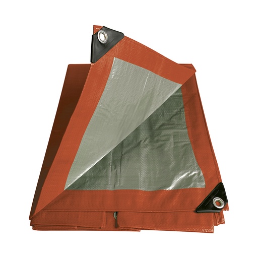 [LEM4X5R] Lona de polietileno color rojo con fondo plata, 4 x 5 m Foy