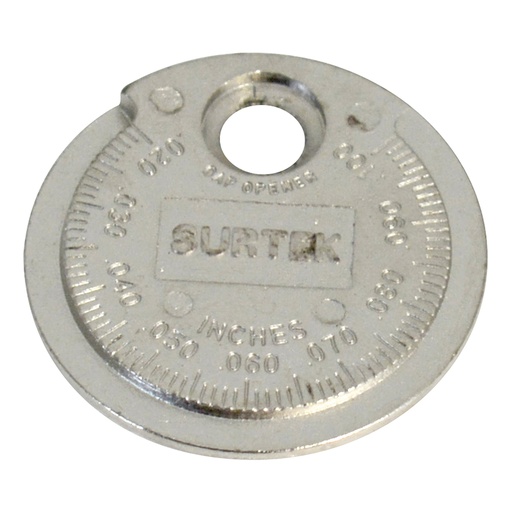 [107336] Calibrador tipo rampa para bujía 0.020" a 0.10" Surtek