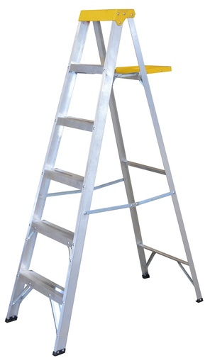 [ET5] Escalera de tijera tipo III de aluminio y tapa plástica con 5 peldaños Surtek