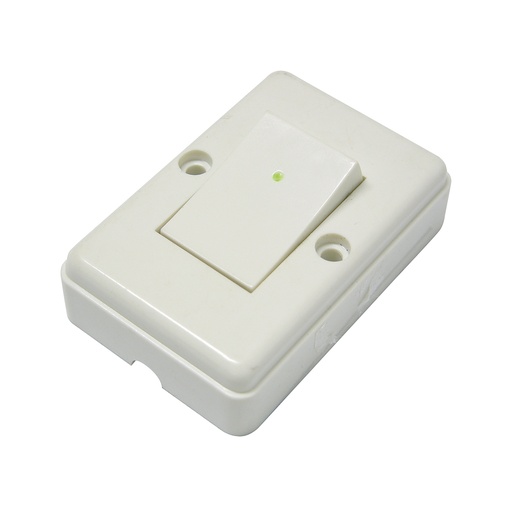 [136560] Apagador sencillo visible cuadrado, línea de sobreponer, color marfil Surtek