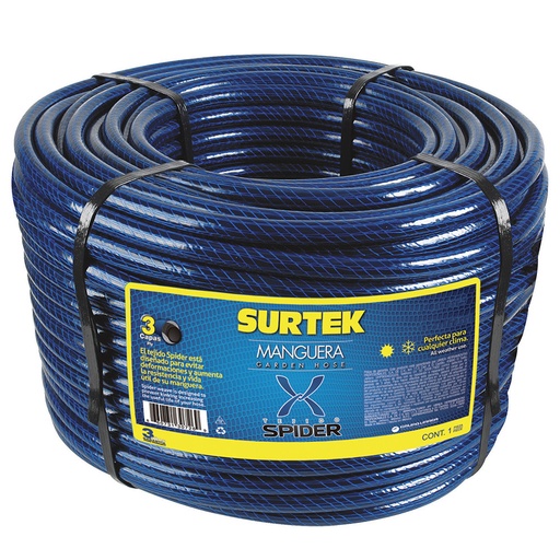 [M34S100] Manguera para jardín tejido spider en rollo 3/4", 100 m Surtek
