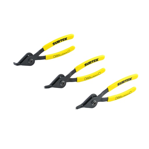 [P02] Juego de pinzas para anillos de retención convertibles, 3 piezas Surtek