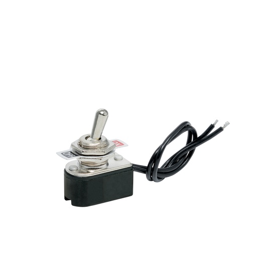 [136555] Apagador de palanca metal con cable de 14 cm 6 A, color blanco Surtek