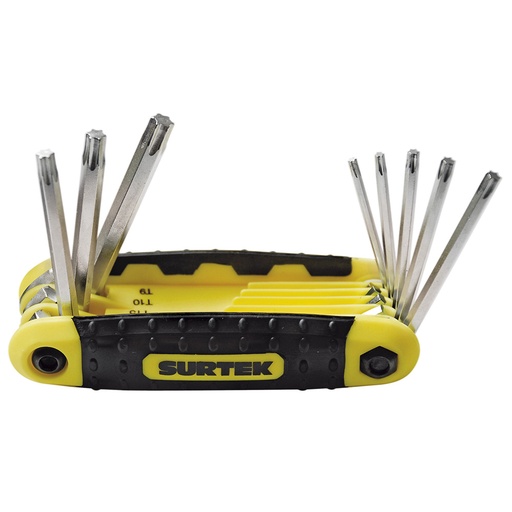 [ALLFTNX8] Juego de llaves hexagonales torx tipo navaja estuche bimaterial, 8 piezas en blíster Surtek