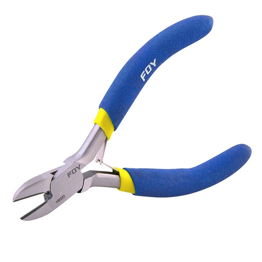 [142222] Mini pinza para electrónica con mango de vinil de 4-5/16", corte diagonal Foy