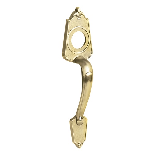 [LJ77LB] Jaladera para cerradura de sobreponer, latón brillante, en caja Lock