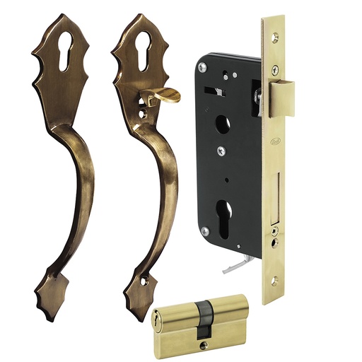 [L119ELA] Conjunto Classic función doble, latón antiguo, llave estándar Lock