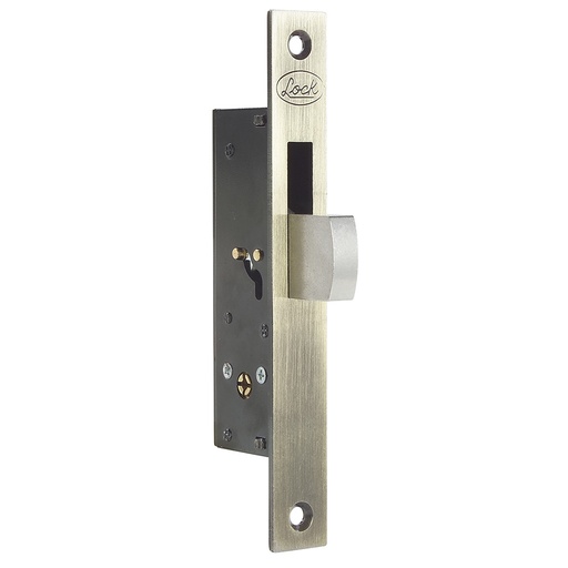 [L2102] Cerrojo para embutir de paleta, latón antiguo, llave tetra, en caja Lock