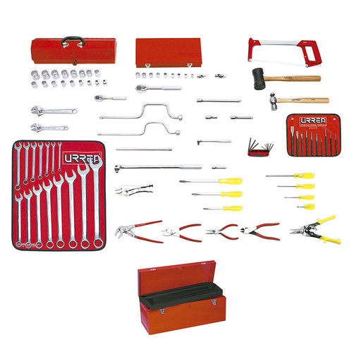 [99401] Juego básico industrial en pulgadas 86 piezas, con caja D7 Urrea