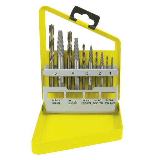 [107044] Juego de extractor para tornillos con brocas, 10 piezas Surtek