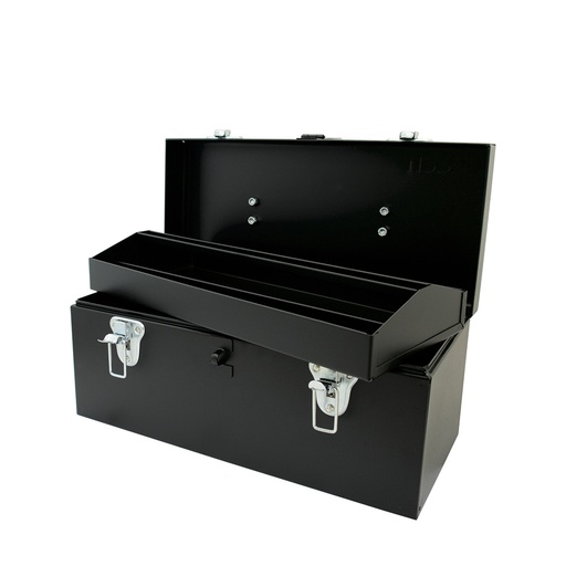 [D3C20] Caja portaherramientas metálica con asa metálica color negro 16" x 7" x 7" Urrea