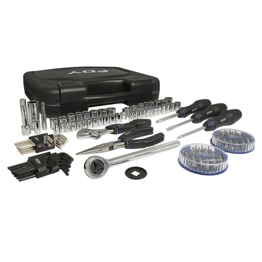[144040] Juego combinado de herramienta 94 piezas, con estuche plástico Foy