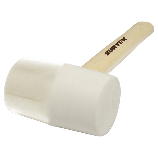 [608B] Mazo con cabeza de hule blanco con mango de madera de 12", 8 oz Surtek