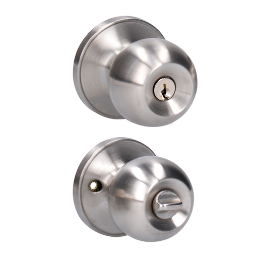 [10PO] Pomo tubular bola función recámara, acero inoxidable, llave estándar, blíster Lock