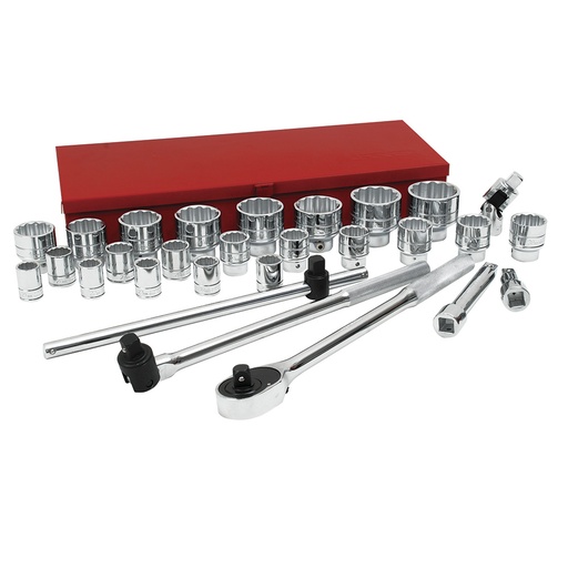 [55202] Juego de dados y accesorios cuadro de 3/4" métrico, 29 piezas Urrea