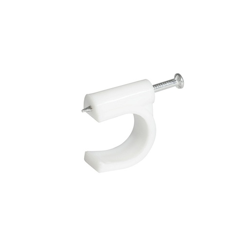 [GRAC6] Grapa para cable coaxial 6 mm, color blanco, 20 piezas Surtek