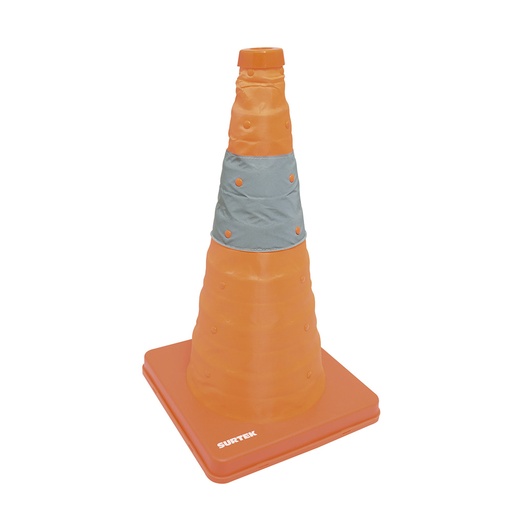 [137605] Cono de precaución plegable con banda reflejante, 45 cm Surtek