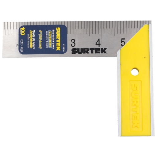 [122250] Escuadra de carpintero con mango plástico 6" Surtek