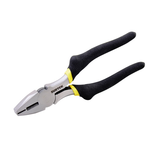 [968] Pinza para electricista con mango rubber grip de 8" corte lateral Surtek