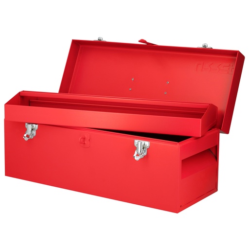 [D5] Caja portaherramientas métalica con asa plástica color rojo 20" x 7" x 7" Urrea