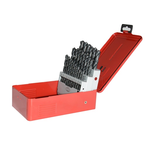 [G5129] Juego de brocas negras de acero de alta velocidad zanco recto, 29 piezas Urrea