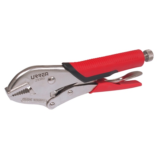[293RG] Pinza de presión con mango bimaterial de 10" quijada recta Urrea
