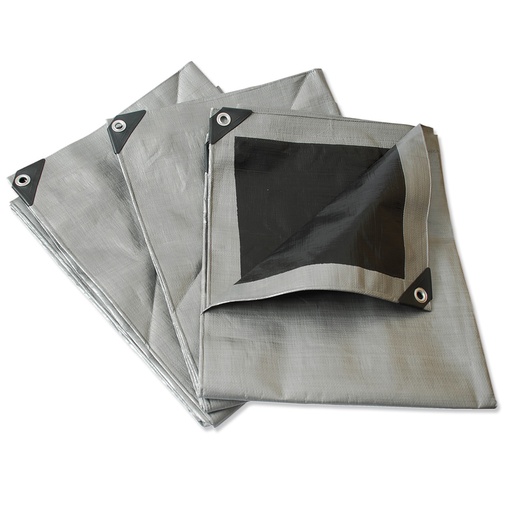 [LR6X12] Lona de polietileno reforzada color gris, 6 x 12 m Surtek