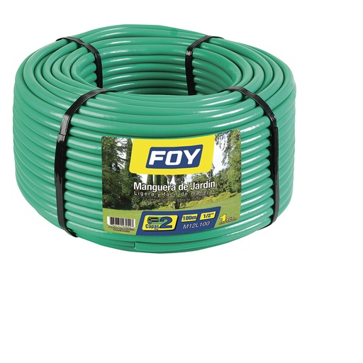 [M12L100] Manguera para jardín lisa en rollo 2 capas 1/2", 100 m Foy