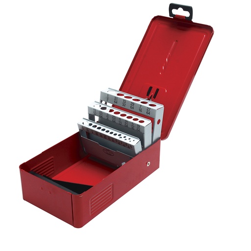 [4079] Caja metálica para brocas color rojo 5" x 4" x 3" Urrea