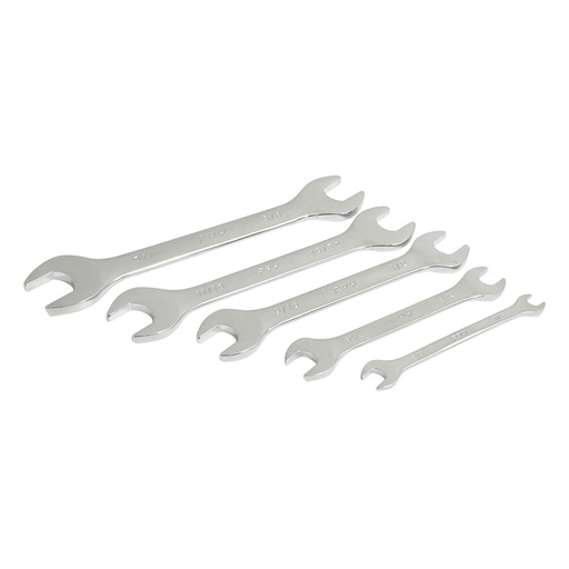 [ES5] Juego de llaves españolas pulido espejo en pulgadas, 5 piezas en rack Foy