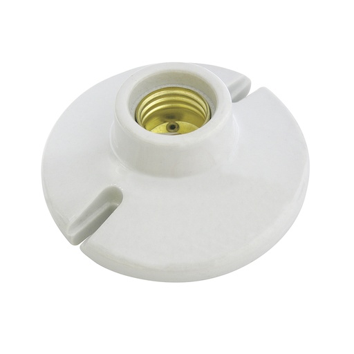 [136663] Portalámpara redonda de porcelana para techo 3", color blanco Surtek