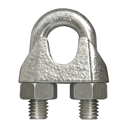 [PER3A] Perro de hierro maleable para cable de acero tipo alemán 1/4" Surtek