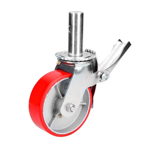 [RB15B] Rodaja de poliuretano para andamio con freno 6" Surtek