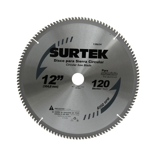 [120620] Disco para sierra circular para corte madera 30 dientes, 10" Surtek