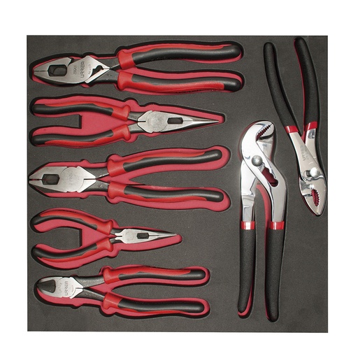 [CH212] Juego de pinzas bimaterial 7 piezas, charola CH212-C Urrea