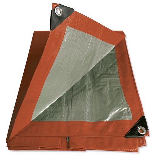 [LEM5X6R] Lona de polietileno color rojo con fondo plata, 5 x 6 m Foy